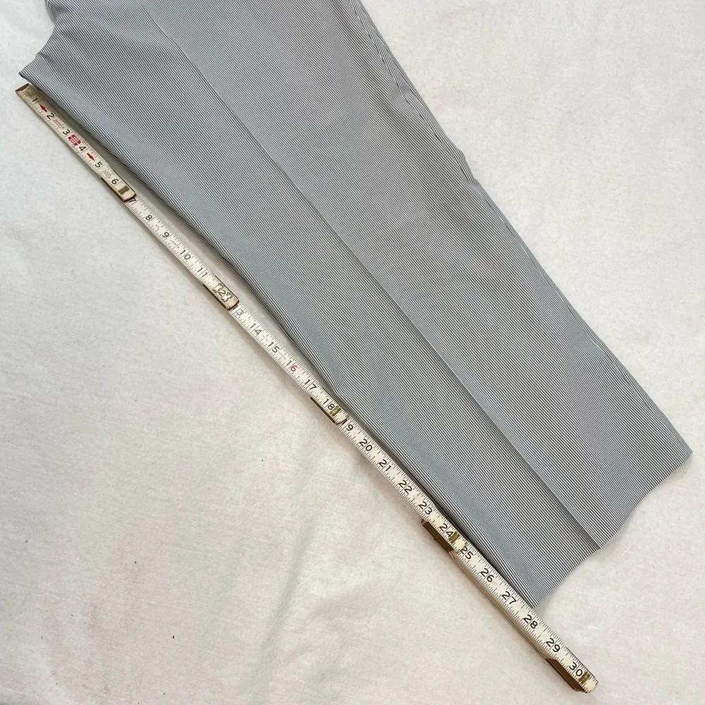 Riviera light blue & white pinstripe flat front lightweight slacks Trousers, 40R